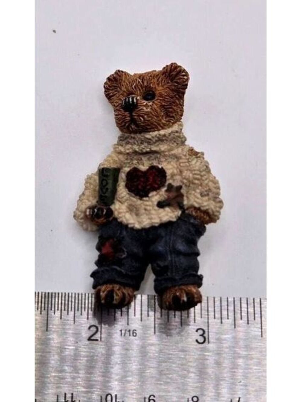 Boyds Bears Bearwear Wilson In Love Resin Pin Brooch
